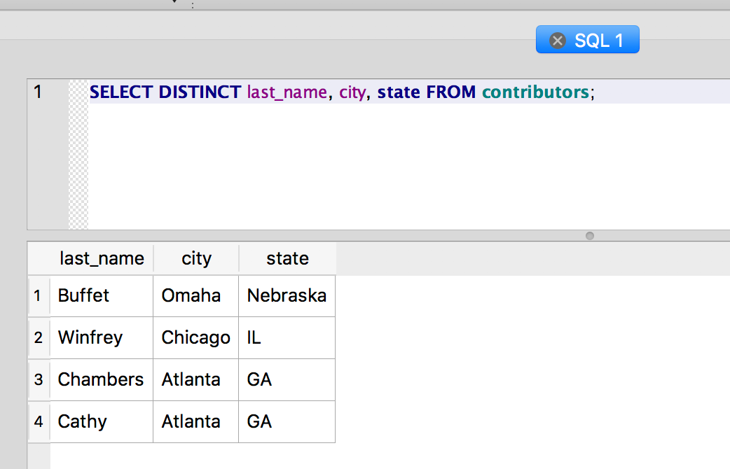 SQL SELECT DISTINCT語句用法舉例